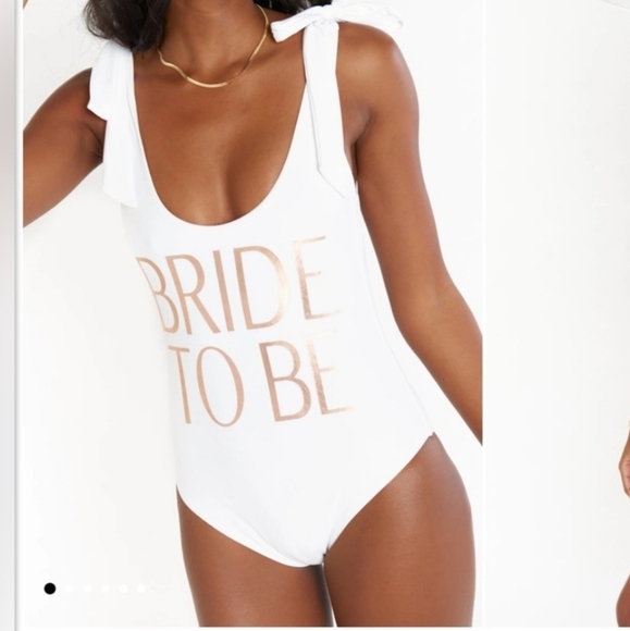 Show me your mumu swim white bride to be bikini swimsuit size Medium - Picture 1 of 11